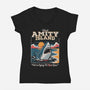 Visit Amity Island-Womens-V-Neck-Tee-Nemons