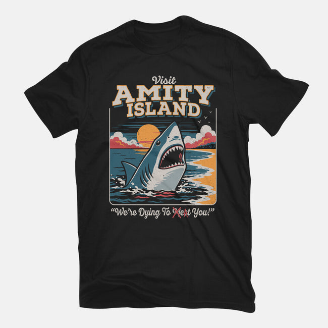 Visit Amity Island-Womens-Basic-Tee-Nemons