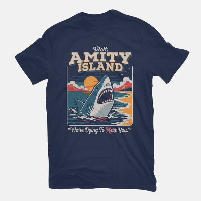 Visit Amity Island-Womens-Fitted-Tee-Nemons