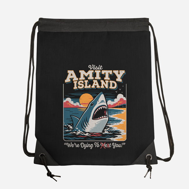 Visit Amity Island-None-Drawstring-Bag-Nemons