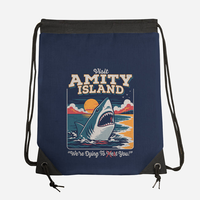 Visit Amity Island-None-Drawstring-Bag-Nemons