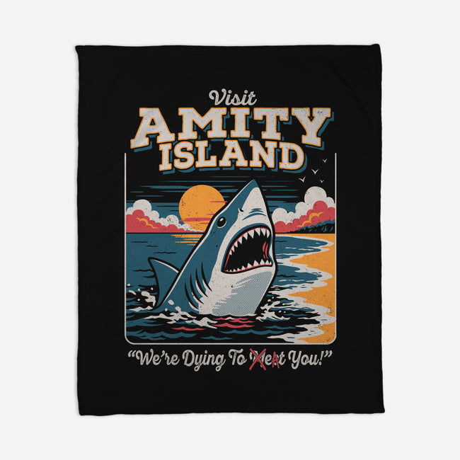 Visit Amity Island-None-Fleece-Blanket-Nemons