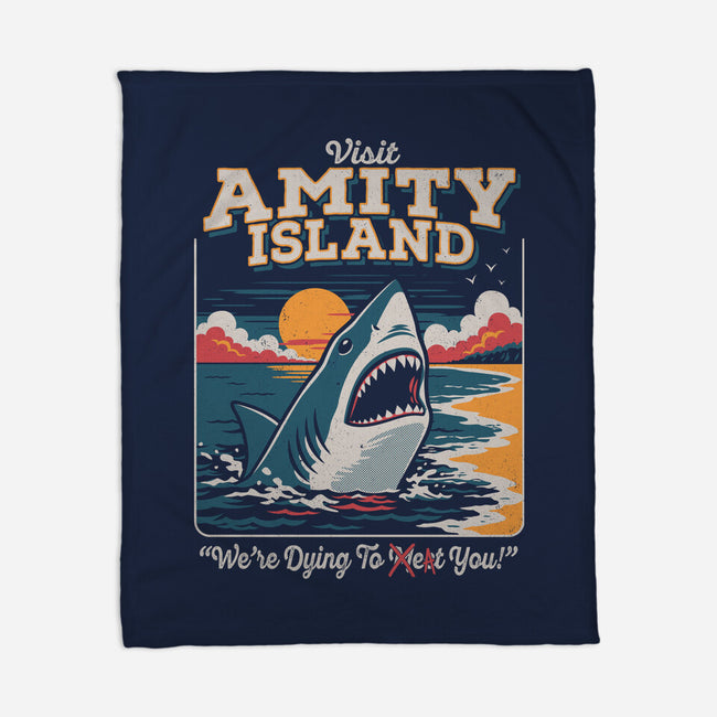 Visit Amity Island-None-Fleece-Blanket-Nemons
