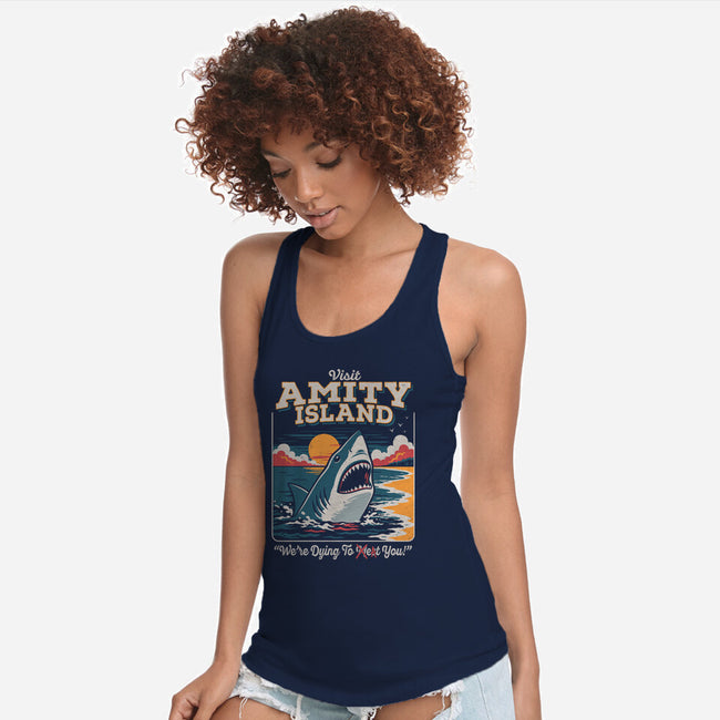 Visit Amity Island-Womens-Racerback-Tank-Nemons