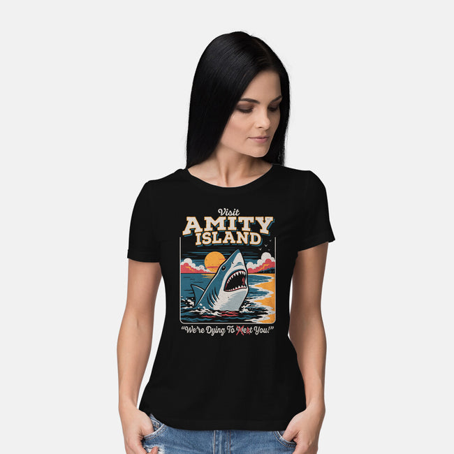Visit Amity Island-Womens-Basic-Tee-Nemons