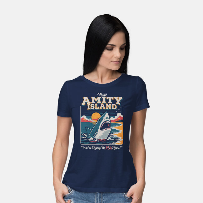 Visit Amity Island-Womens-Basic-Tee-Nemons