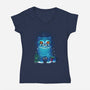 Derpy Tiger Landscape-Womens-V-Neck-Tee-dandingeroz
