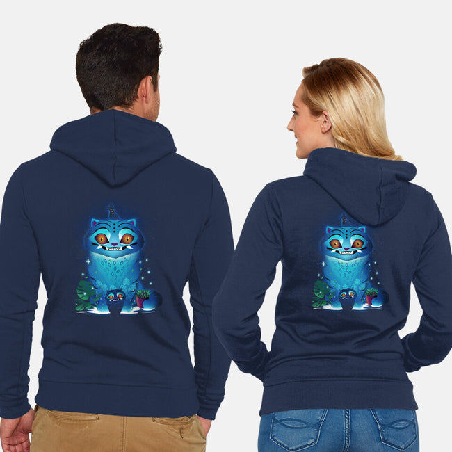 Derpy Tiger Landscape-Unisex-Zip-Up-Sweatshirt-dandingeroz