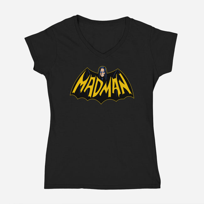 Mad Man-Womens-V-Neck-Tee-CappO