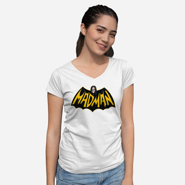 Mad Man-Womens-V-Neck-Tee-CappO