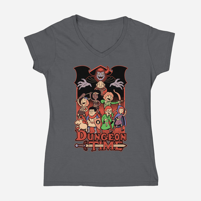 Dungeon Time Animation RPG-Womens-V-Neck-Tee-Studio Mootant