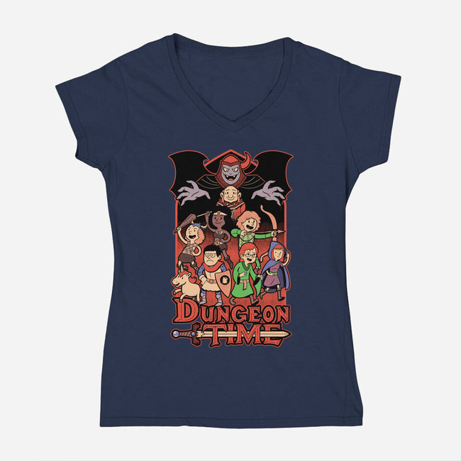 Dungeon Time Animation RPG-Womens-V-Neck-Tee-Studio Mootant