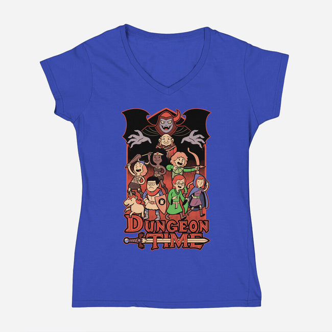 Dungeon Time Animation RPG-Womens-V-Neck-Tee-Studio Mootant