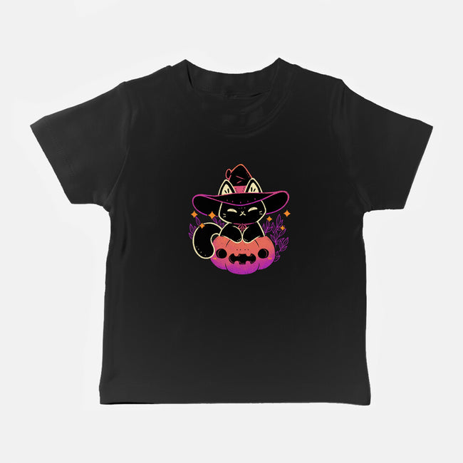 Cute Halloween Cat On Pumpkin-Baby-Basic-Tee-xMorfina