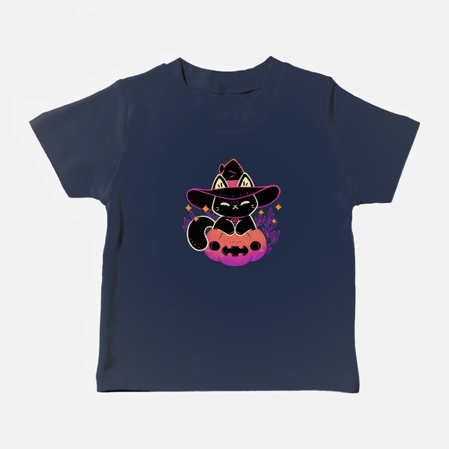 Cute Halloween Cat On Pumpkin-Baby-Basic-Tee-xMorfina