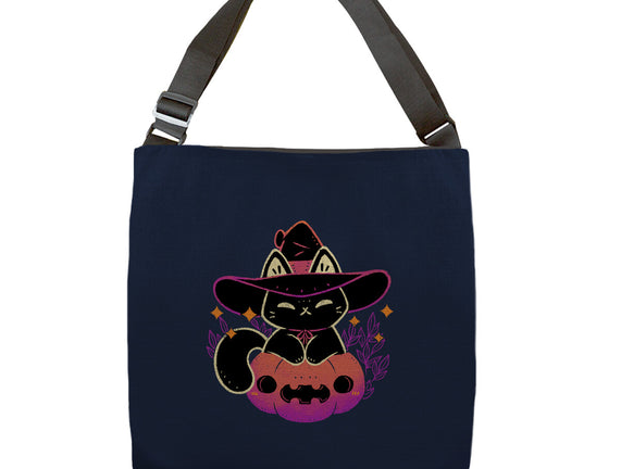 Cute Halloween Cat On Pumpkin