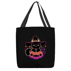 Cute Halloween Cat On Pumpkin