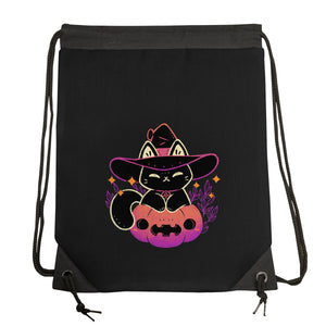 Cute Halloween Cat On Pumpkin