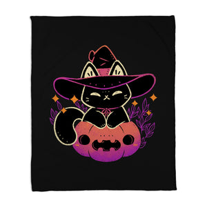 Cute Halloween Cat On Pumpkin