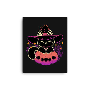 Cute Halloween Cat On Pumpkin