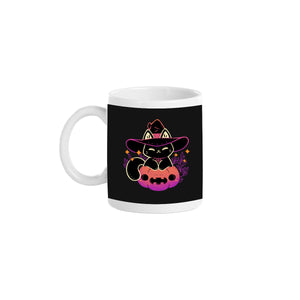 Cute Halloween Cat On Pumpkin