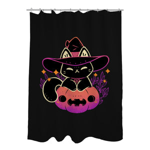 Cute Halloween Cat On Pumpkin