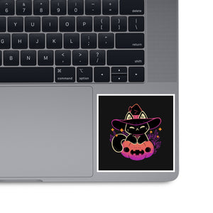 Cute Halloween Cat On Pumpkin