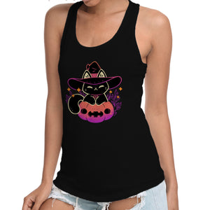 Cute Halloween Cat On Pumpkin