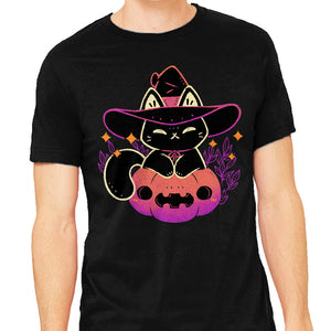 Cute Halloween Cat On Pumpkin
