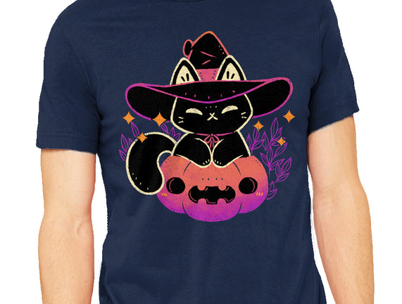 Cute Halloween Cat On Pumpkin