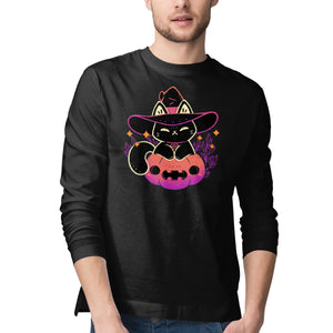Cute Halloween Cat On Pumpkin