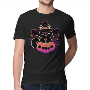 Cute Halloween Cat On Pumpkin
