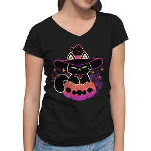 Cute Halloween Cat On Pumpkin