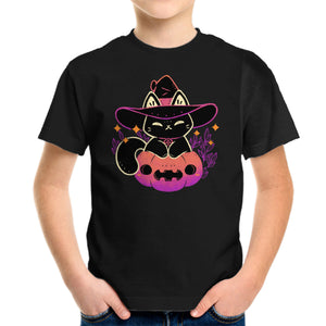 Cute Halloween Cat On Pumpkin
