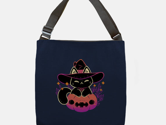 Cute Halloween Cat On Pumpkin