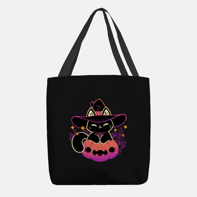 Cute Halloween Cat On Pumpkin-None-Basic Tote-Bag-xMorfina