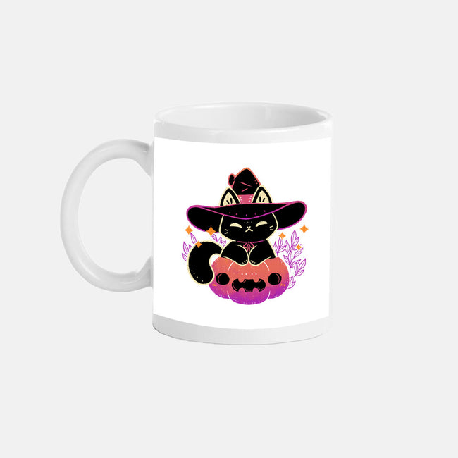 Cute Halloween Cat On Pumpkin-None-Mug-Drinkware-xMorfina