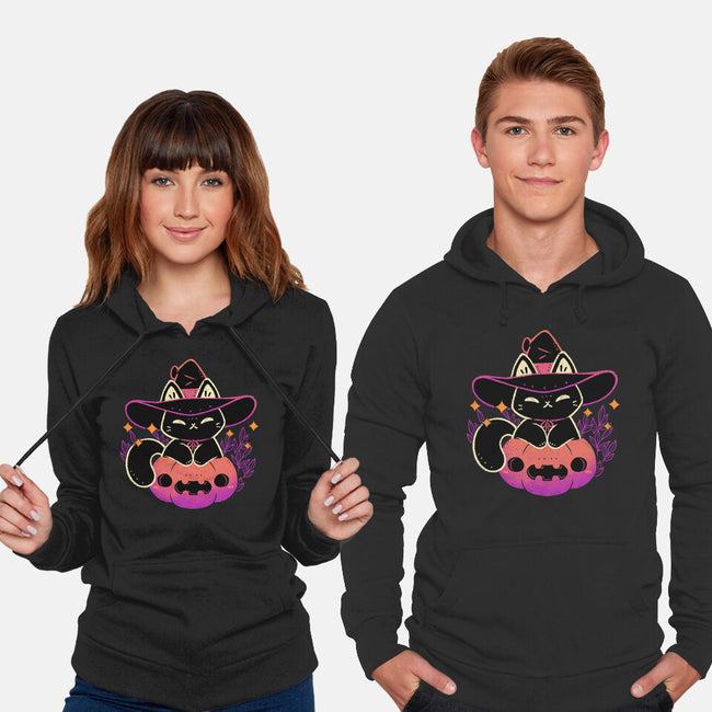 Cute Halloween Cat On Pumpkin-Unisex-Pullover-Sweatshirt-xMorfina