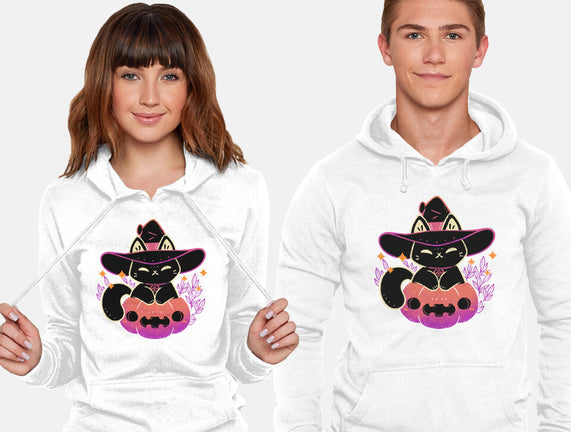 Cute Halloween Cat On Pumpkin