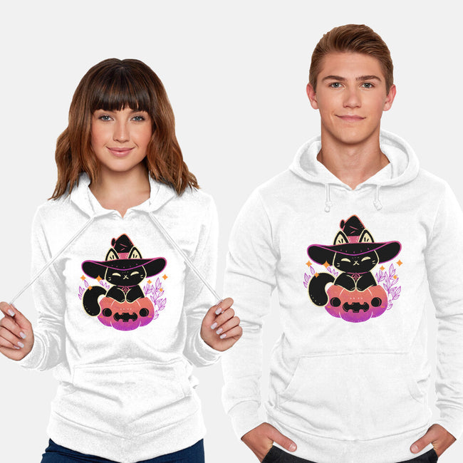 Cute Halloween Cat On Pumpkin-Unisex-Pullover-Sweatshirt-xMorfina
