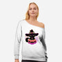 Cute Halloween Cat On Pumpkin-Womens-Off Shoulder-Sweatshirt-xMorfina