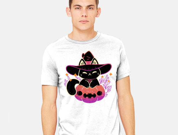 Cute Halloween Cat On Pumpkin