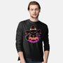 Cute Halloween Cat On Pumpkin-Mens-Long Sleeved-Tee-xMorfina
