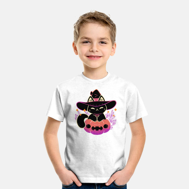 Cute Halloween Cat On Pumpkin-Youth-Basic-Tee-xMorfina