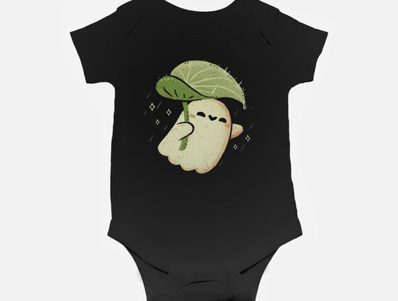Cute Ghost With Leaf Umbrella