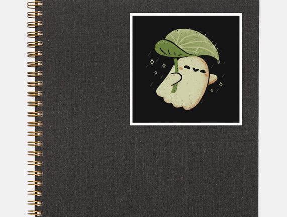 Cute Ghost With Leaf Umbrella