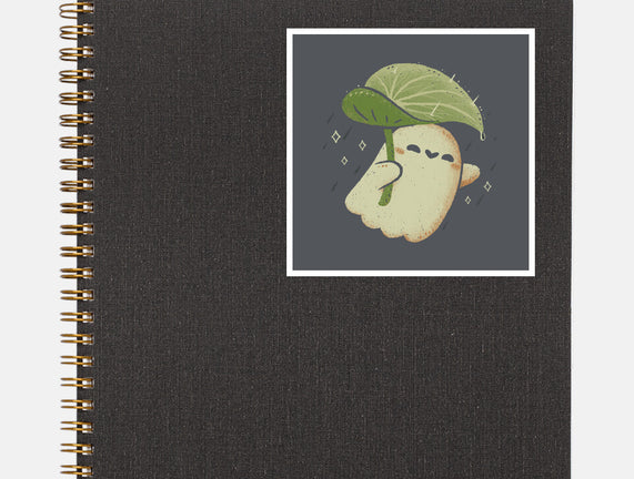 Cute Ghost With Leaf Umbrella