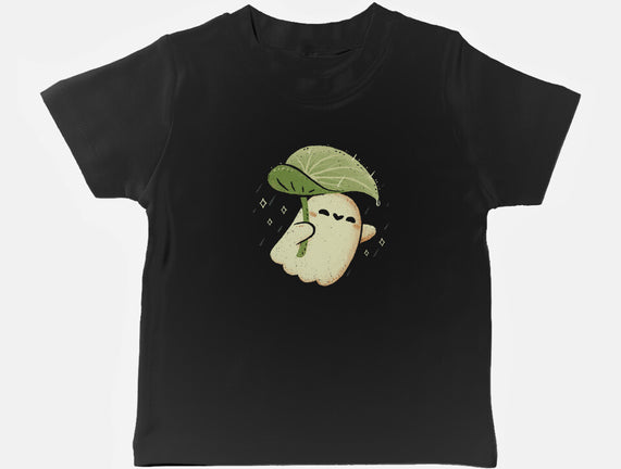 Cute Ghost With Leaf Umbrella