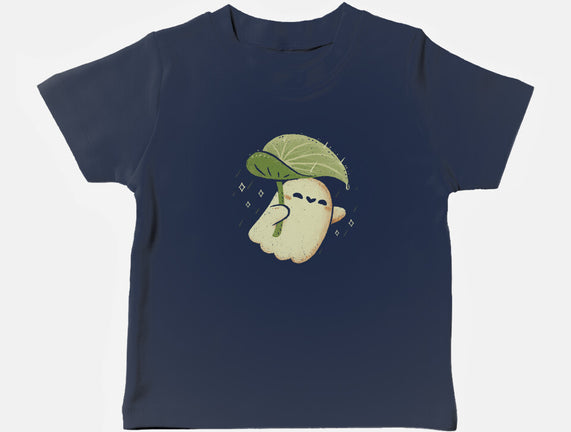 Cute Ghost With Leaf Umbrella