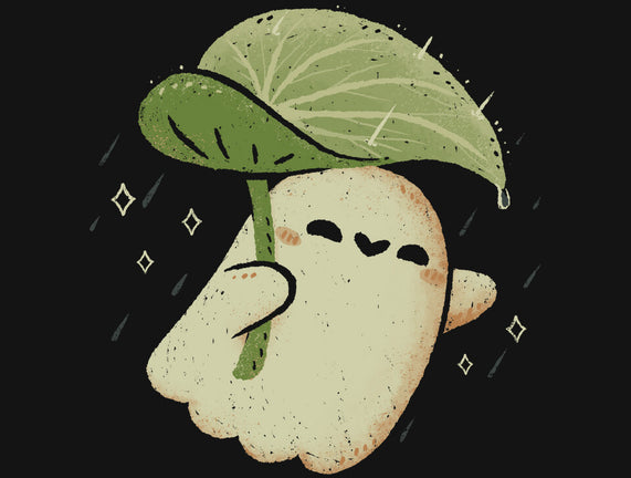 Cute Ghost With Leaf Umbrella